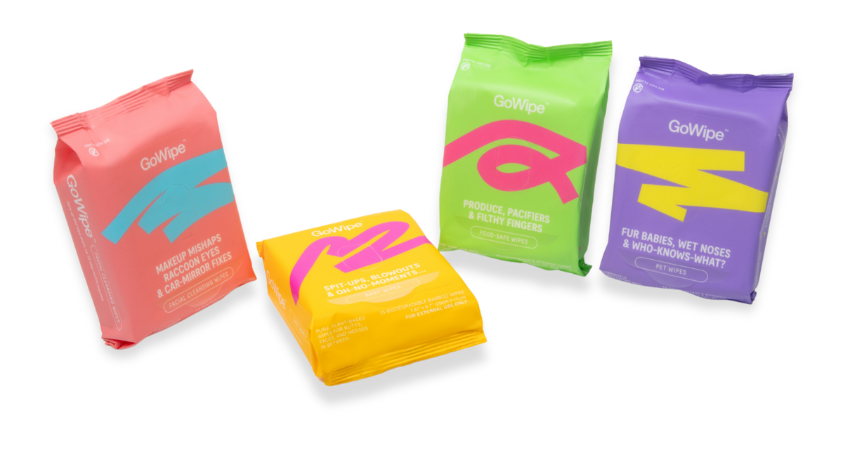 GoWipe biodegradable wipes for everyday messes